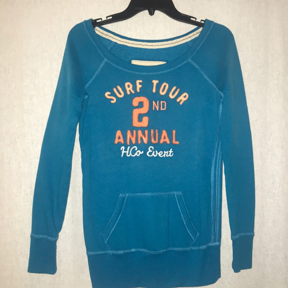 Hollister blue boatneck sweatshirt